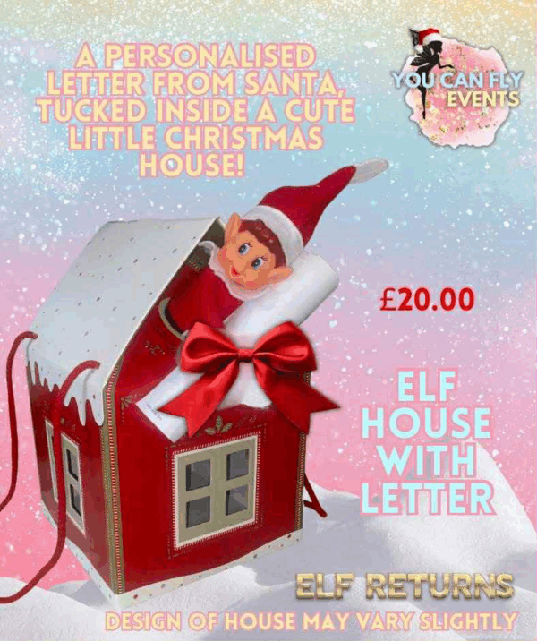 Elf Arrival Flat-Pack Set – 12" Elf, Personalised Santa Letter & Gift Box